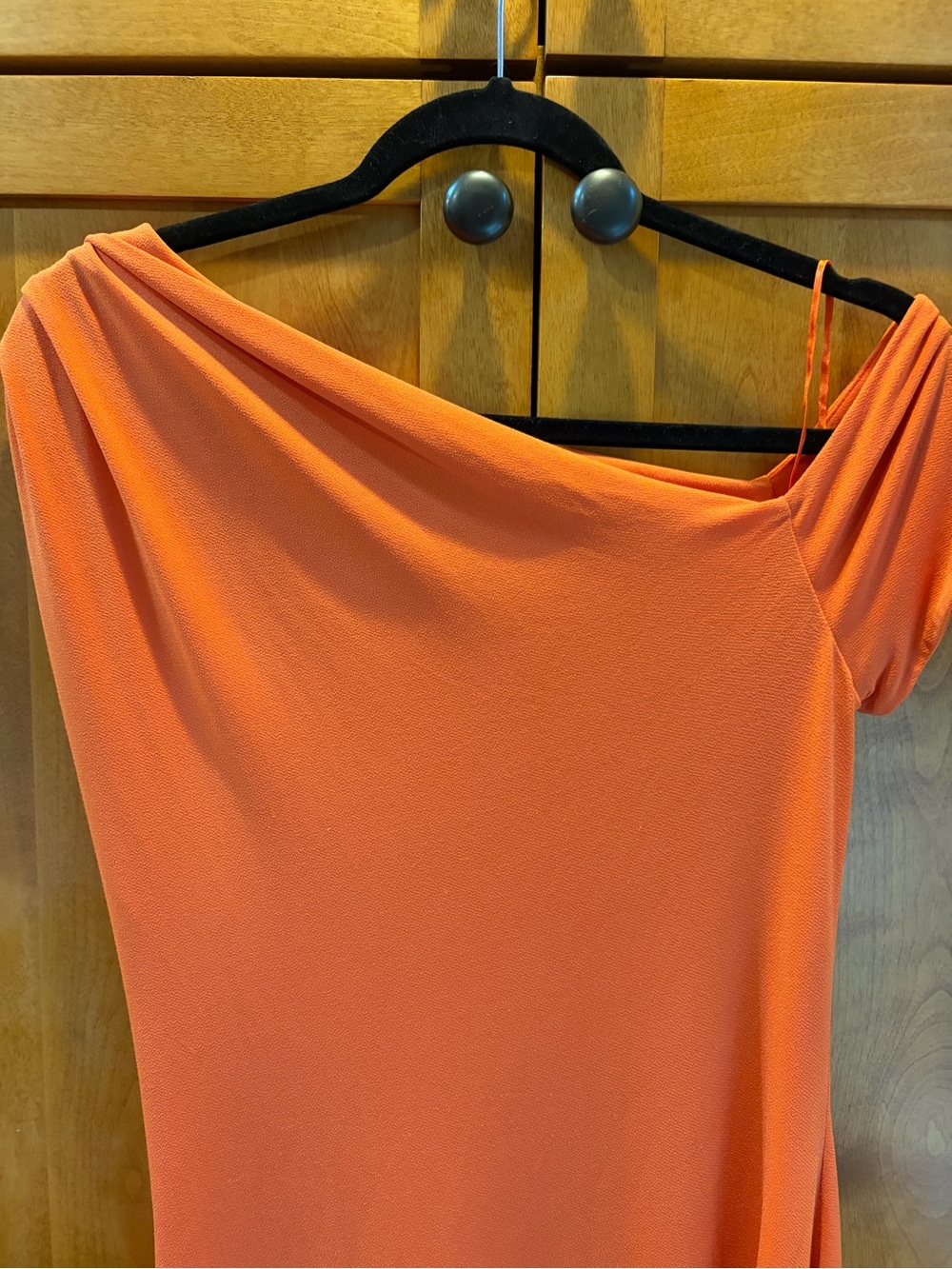 BHLDN One-Shoulder Asymmetric Orange Midi Dress Size Medium - Picture 6 of 16